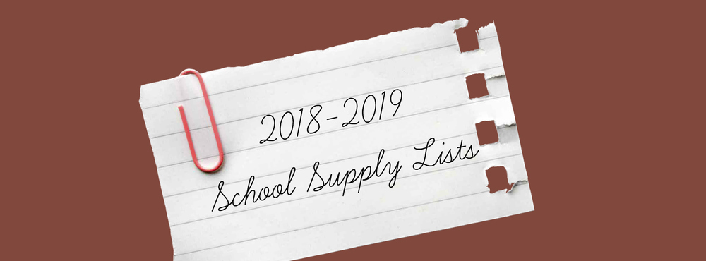 School Supply Lists header