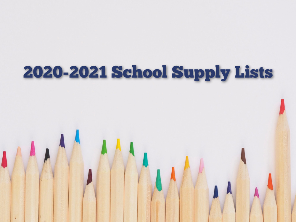 School Supply Lists 2020-2021
