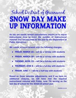 Snow Day Make Up Information